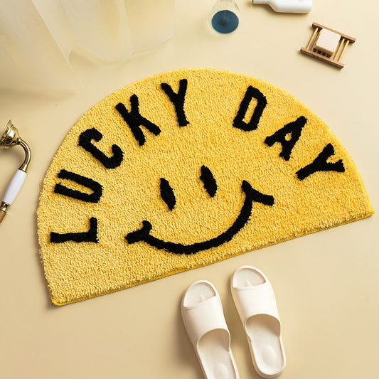 Semicircular Lucky Day Smile Bath Mat - Feblilac® Mat