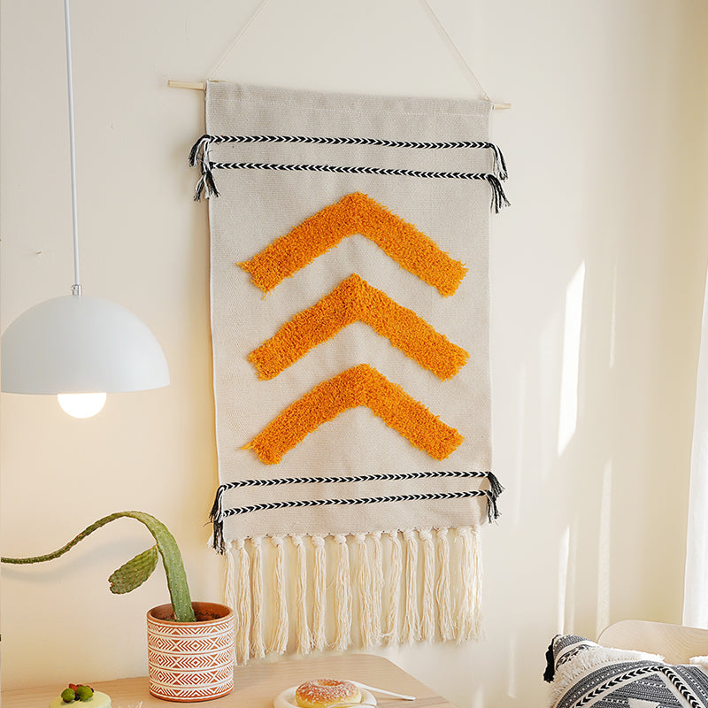 Feblilac Ethinc Style Geometric Tassel Tufted Tapestry