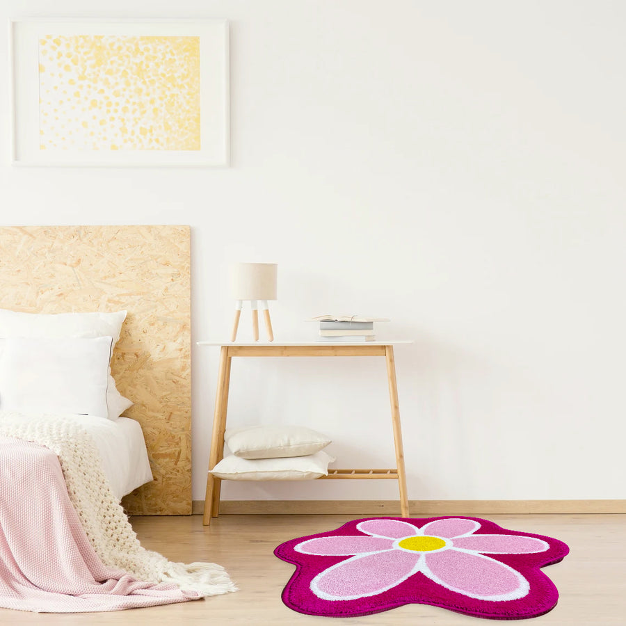 Feblilac Lovely Pink Daisy Flower Bathroom Mat Area Rug - Feblilac® Mat