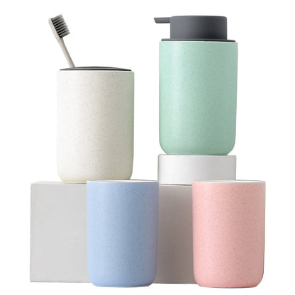 Pink and Blue Bathroom Dispenser Mug Set - view 3