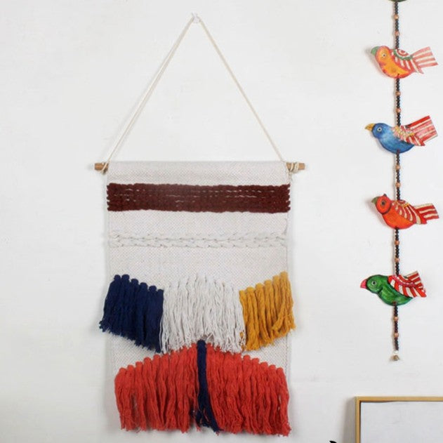 Feblilac Indian Style Tassel Tufted Tapestry