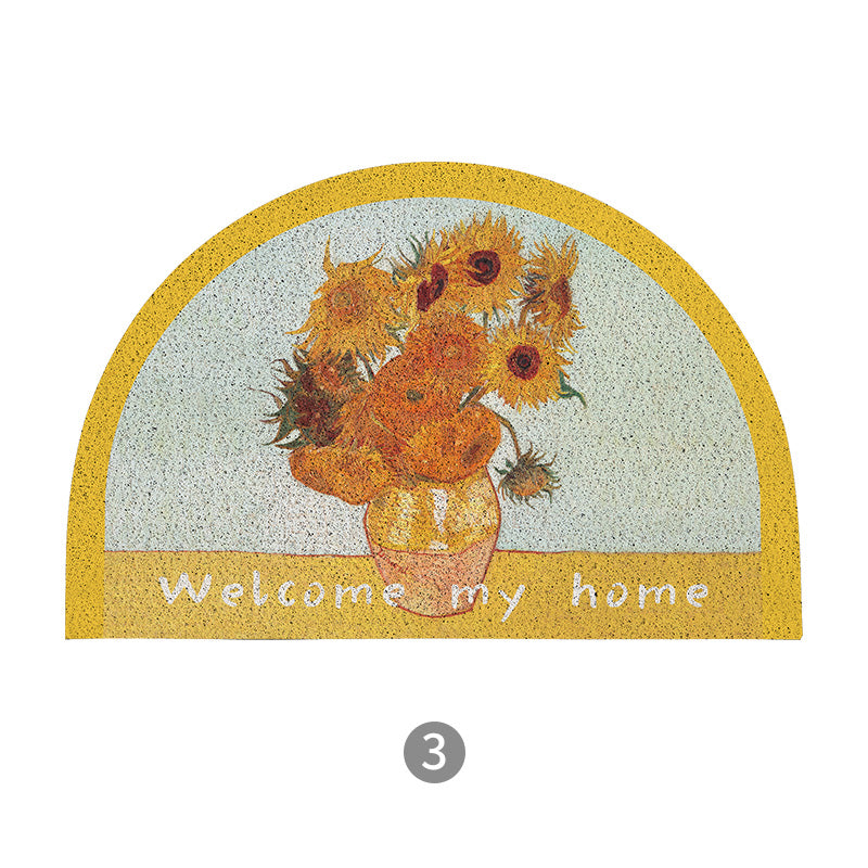 Feblilac Oil Paintings Sunflowers, Starry Sky and Wild Rose PVC Coil Door Mat Mom‘s Day Gift - view 4