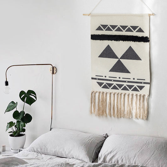 Feblilac Geometric Tassel Tufted Tapestry