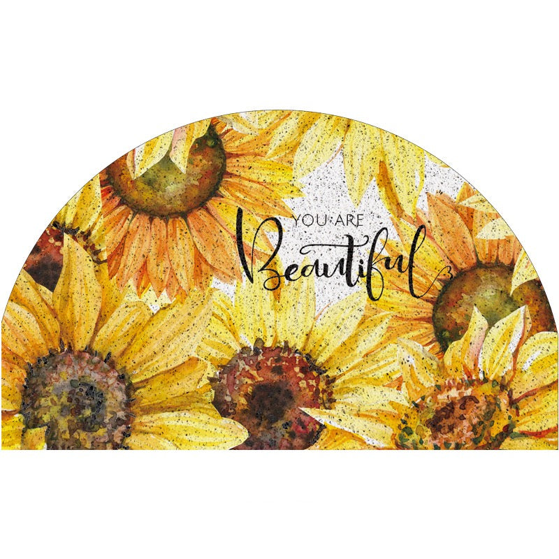 Feblilac Semicircular Rectangular Blossom Sunflower PVC Coil Door Mat - view 4
