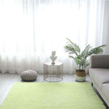 Feblilac Rectangular Solid Light Green Thickened Tufted Bath Mat - view 2