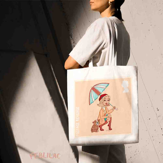 Feblilac Rainy Days Canvas Tote Bag by AmeliaRose Illustrations from UK