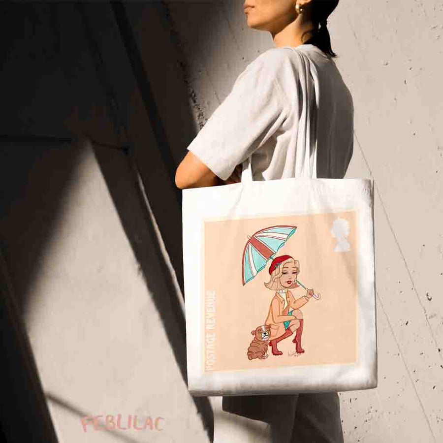 Feblilac Rainy Days Canvas Tote Bag by AmeliaRose Illustrations from UK