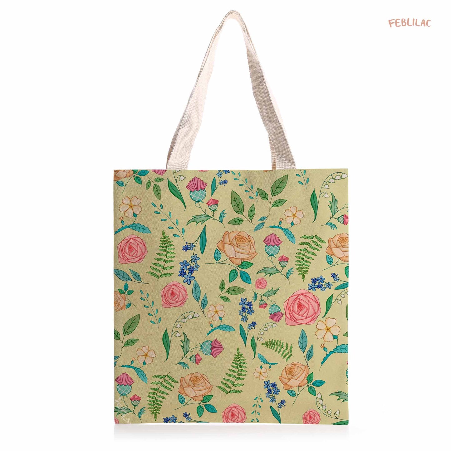 Feblilac The English Garden Canvas Tote Bag by AmeliaRose Illustrations from UK