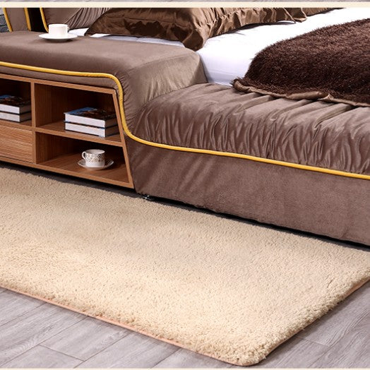 Feblilac Rectangular Solid Light Camel Thickened Tufted Bath Mat - view 3
