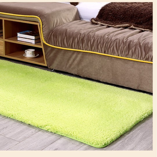 Feblilac Rectangular Solid Light Green Thickened Tufted Bath Mat - view 3
