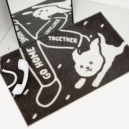 Go Home Together White Dog Door Mat