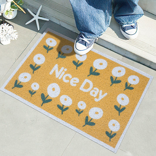 Nice Day Flower Yellow Door Mat