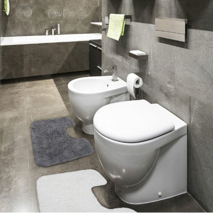 Feblilac Simple Solid Tufted Bathroom Mat Toilet U-Shaped Floor Mat - view 3