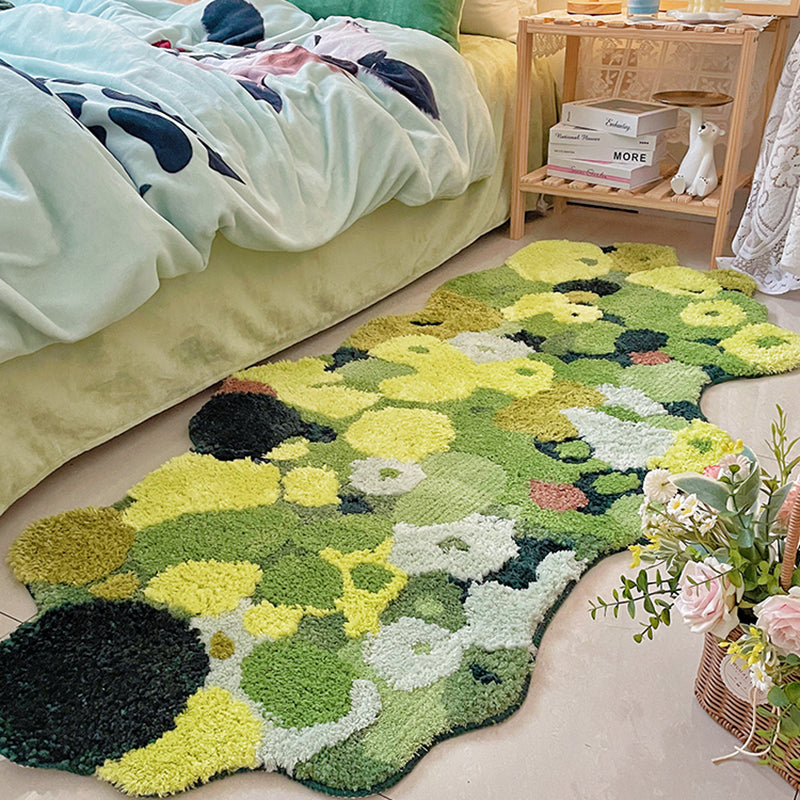 Feblilac 3D Green Moss Bedroom Runner Mat - view 3