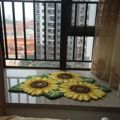 Feblilac Three Sunflowers Tufted Bathmat