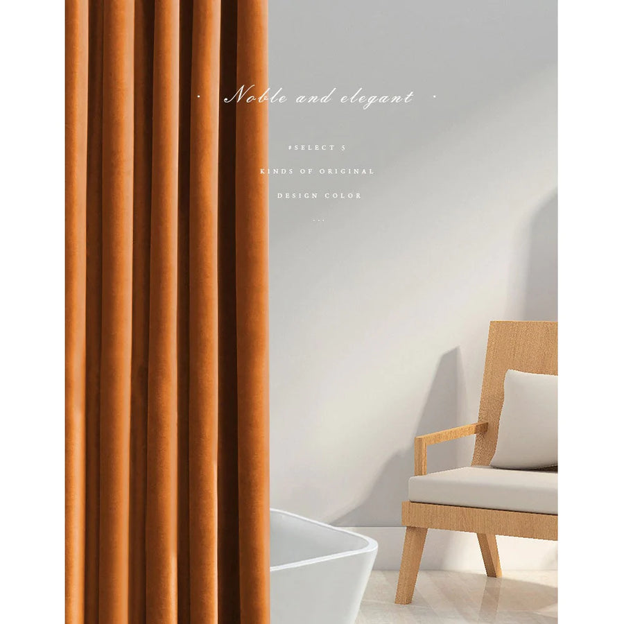 Feblilac Orange Velvet Shower Curtain for Bathroom - Feblilac® Mat