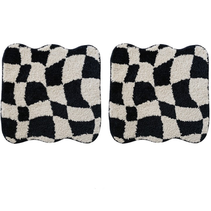 Feblilac Round and Square Deformed Geometrically Latticed Tufted Cushion - view 6