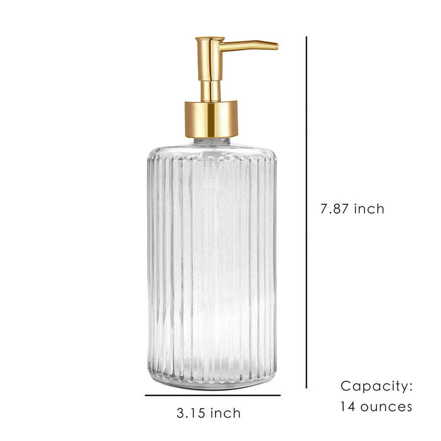 Clear Glass Soap Dispenser, Ultra Simple Design Pump Bottle, 400ml/14 oz - view 3