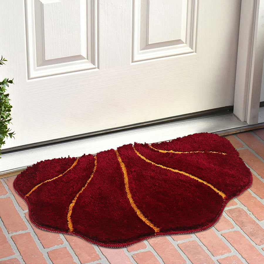 Feblilac Red Golden Shell Bath Mat, Ocean Theme Bathroom Rugs Mat, Nature Non Slip Tufted Yarn Bath Mat, Ultra Soft Floor Bath Rug, Cute Small Door Mat for Indoor Entryway Shower Tub Decor - Feblilac® Mat