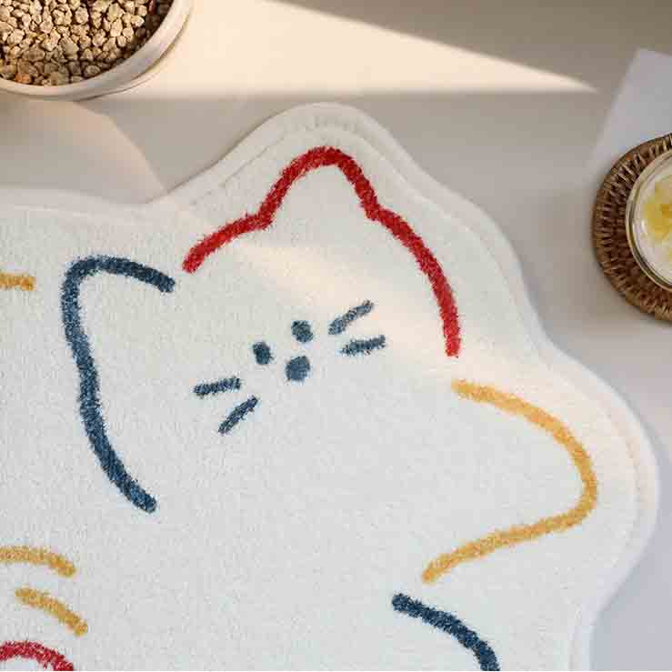 Cute White Cat Bath Mat - Feblilac® Mat