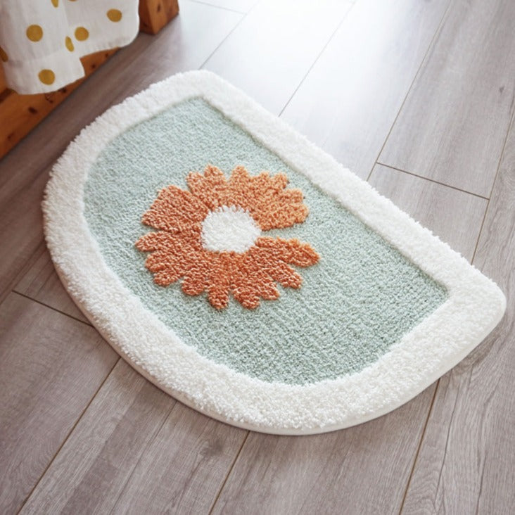Semicircle Daisy Bathroom Mat - Feblilac® Mat