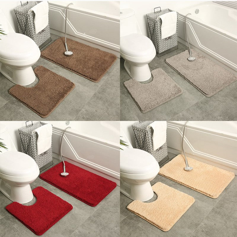 Feblilac Solid Tufted Bathroom Mat Toilet U-Shaped Floor Mat - view 4