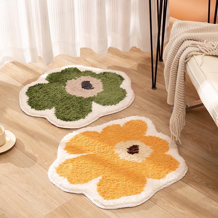 Feblilac Abstract Daisy Flower Bath Area Mat - Feblilac® Mat