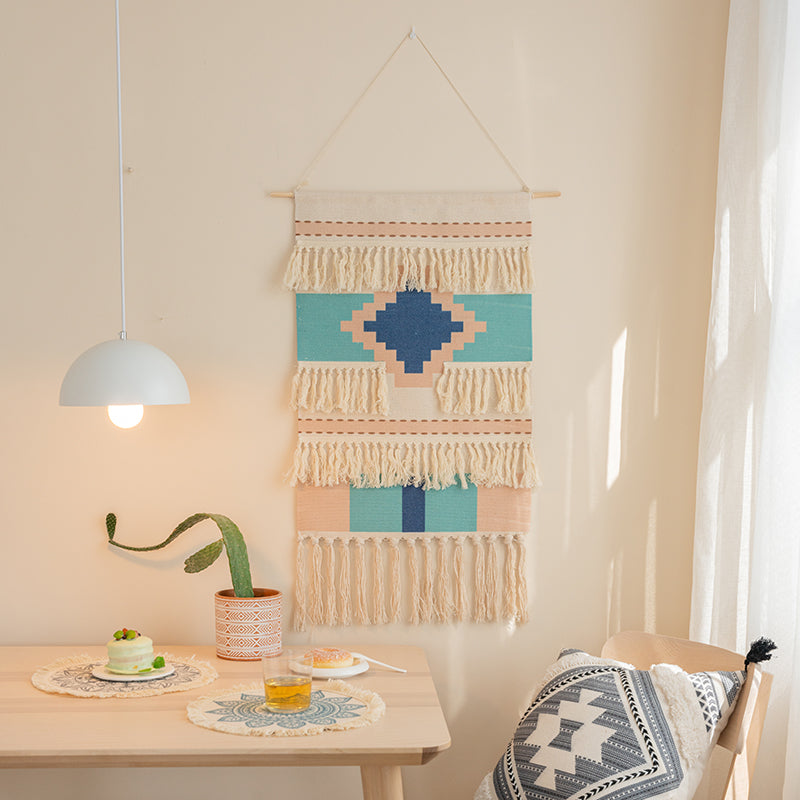 Feblilac Geometric Tassel Tufted Tapestry