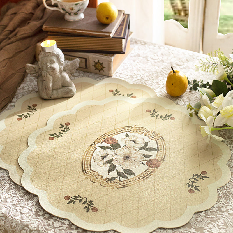 Duda Leather Lace Placemat Western Placemat Waterproof Heat Insulation Anti-scalding Dinner Plate Mat Bowl Mat Tea Coaster Home Mat