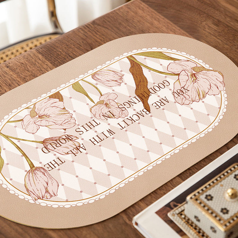 [Two pieces] Dulipa sweet dream leather dining table mat waterproof, oil-proof, disposable, heat-insulating ma - view 4