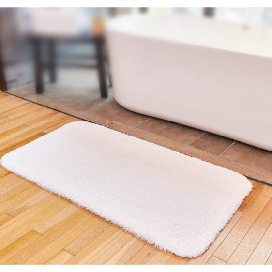 Feblilac Rectangular Solid Swan Embroidery Tufted Bath Mat