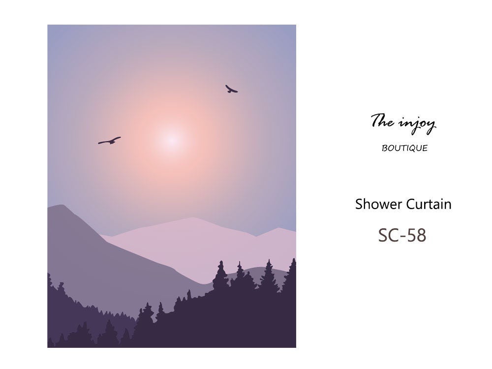 Purple Mountain and Forest Shower Curtain