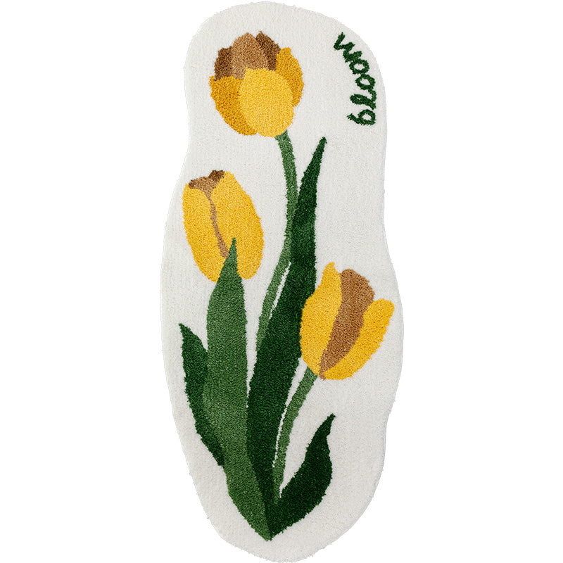 Yellow Tulip Bedroom Runner Mat - Feblilac® Mat