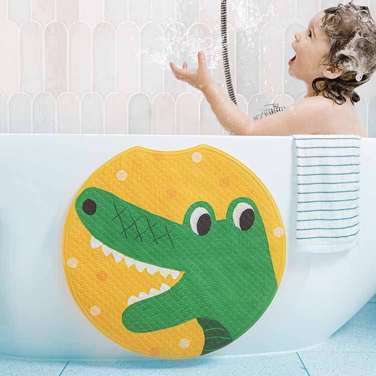 Feblilac PVC Cute Cartoon Animal Suction Cups Tub Rug, Anti Slip Bathtub Mats