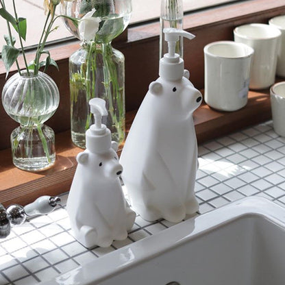 Plastic Polar Bear Soap Dispenser, PVC Liquid Soap Pump Bottle