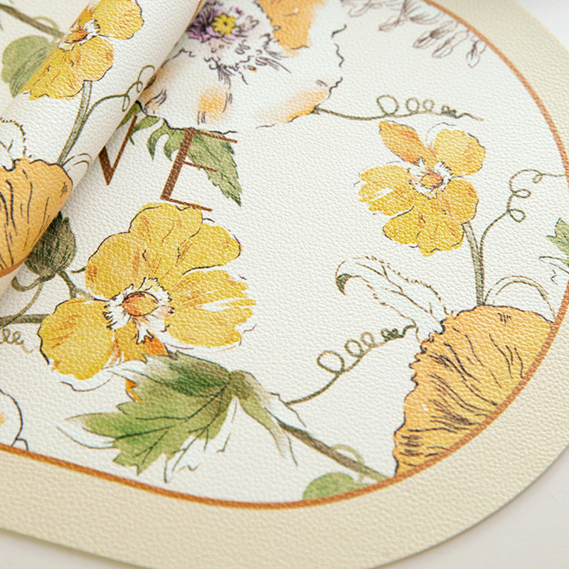 [Two] Roco leather placemats, heat insulation pads, anti-scalding and oil-proof plate mats, table mats, vegeta - view 3
