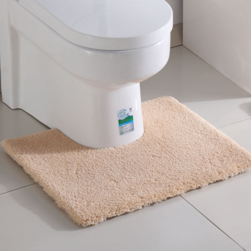 Feblilac Solid Tufted Toilet U-Shaped Floor Bathroom Mat
