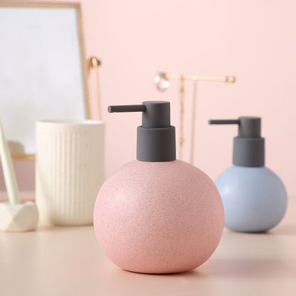 Ceramic Soap Dispenser, Liquid Bathroom Bottle, Simple Globe Design, Refillable Reusable Lotion Pump for Bathroom Kitchen