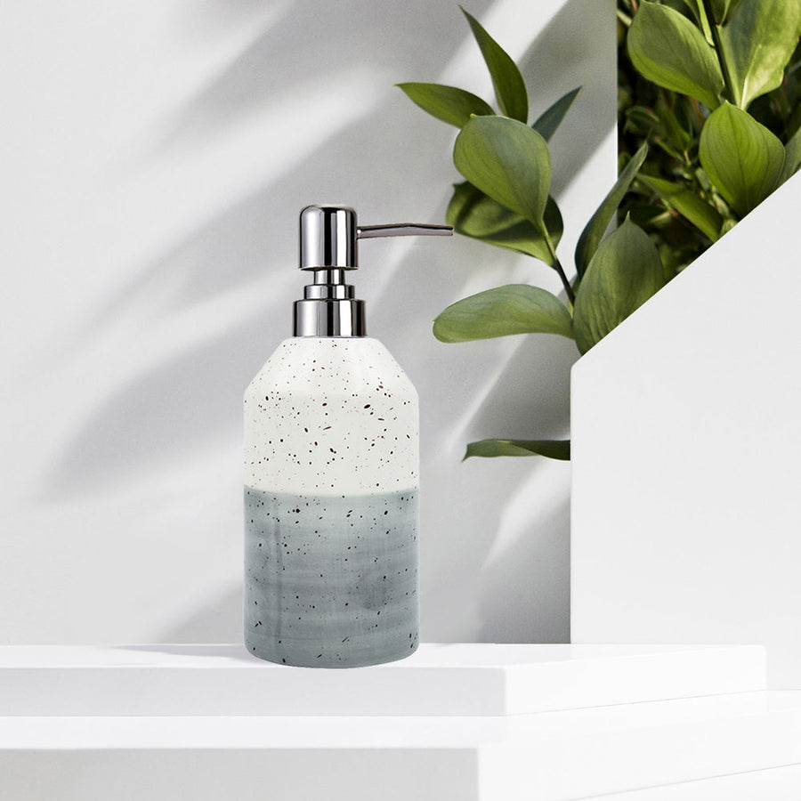 Gray Ceramic Soap Dispenser, Simple-Design Pump Bottle, 350ml/12.3 oz - view 3