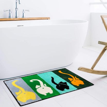 Feblilac Cute Four Color Cats Bathroom Rug Bathmat