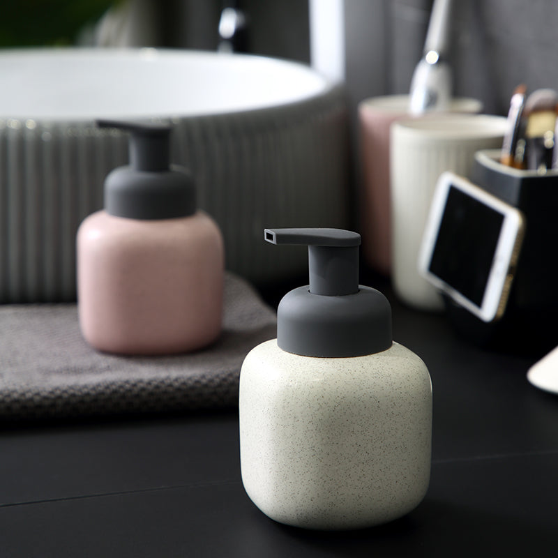 Ceramic Soap Dispenser, Foaming Pump Bathroom Bottle, Simple Design, Refillable Reusable Lotion Pump for Bathr - view 3