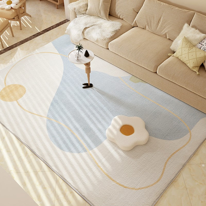 Feblilac Print Geometric Pattern Poly Living Room Mat Carpet