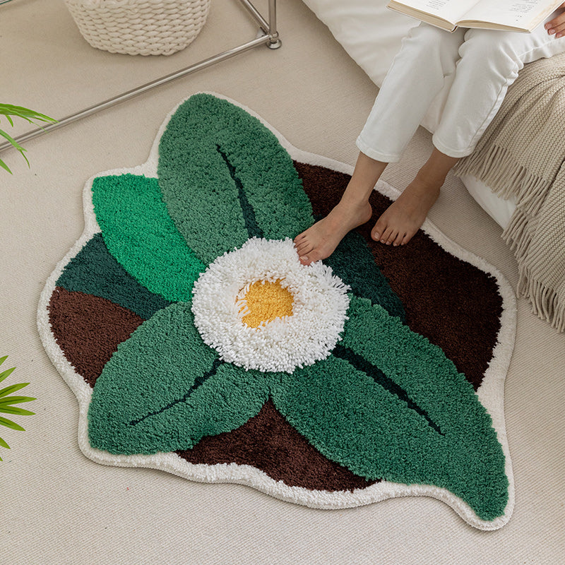 Feblilac Flower and Leaves Area Rug - Feblilac® Mat
