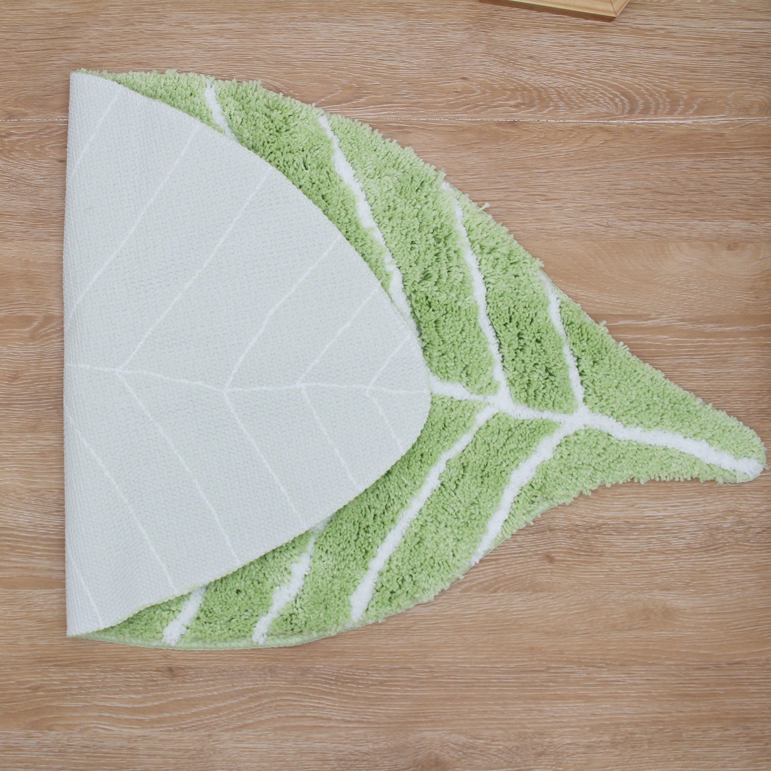 Feblilac Soft Green Leaves Bathroom Rug - Feblilac® Mat