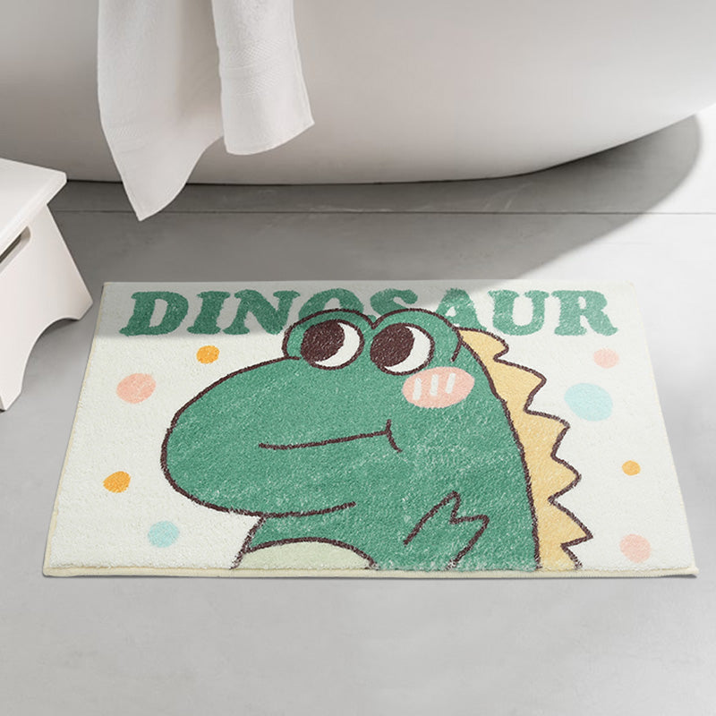 Cute Green Dinosaur Bath Mat