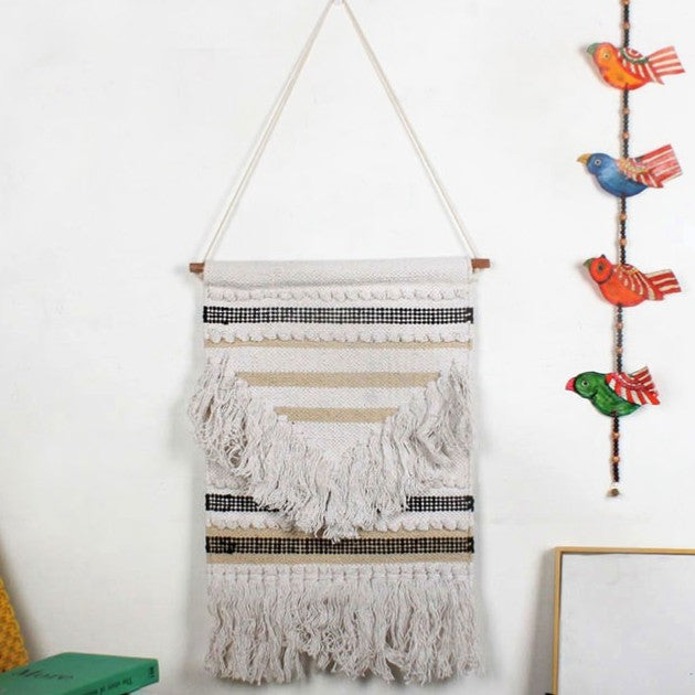 Feblilac Indian Style Tassel Tufted Tapestry