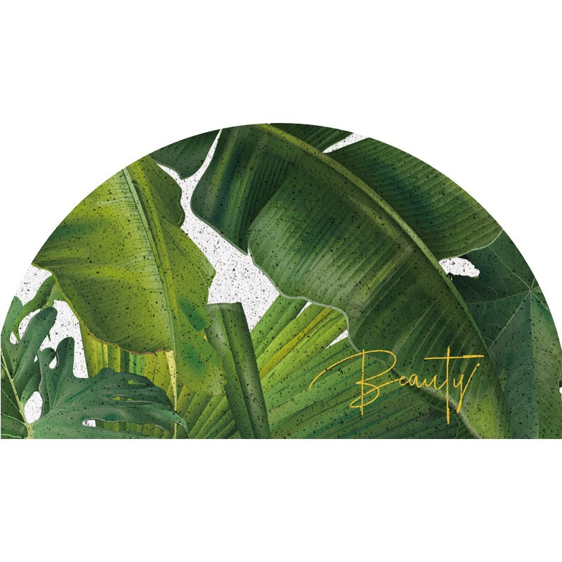 Feblilac Semicircular Greenery leave Plants PVC Coil Door Mat - view 2