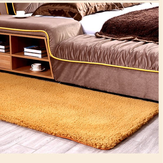 Feblilac Rectangular Solid Khaki/Yollow Thickened Tufted Bath Mat - view 3