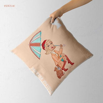 Feblilac Rainy Days Cushion Covers Throw Pillow Covers by AmeliaRose Illustrations from UK