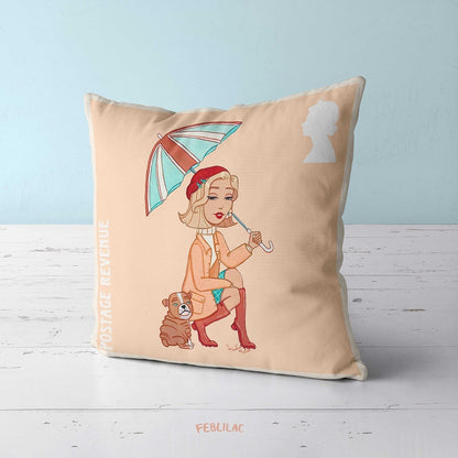 Feblilac Rainy Days Cushion Covers Throw Pillow Covers by AmeliaRose Illustrations from UK
